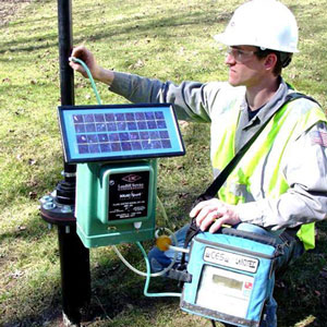 Landfill Gas Flare sample ports are easily accessible